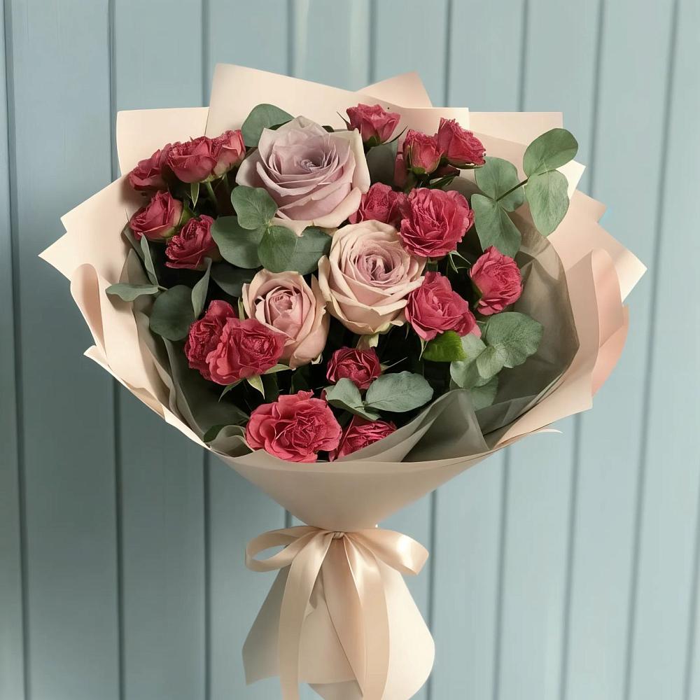 Букет цветов из: Гвоздики и Розы в Задоно-Кагальницкой