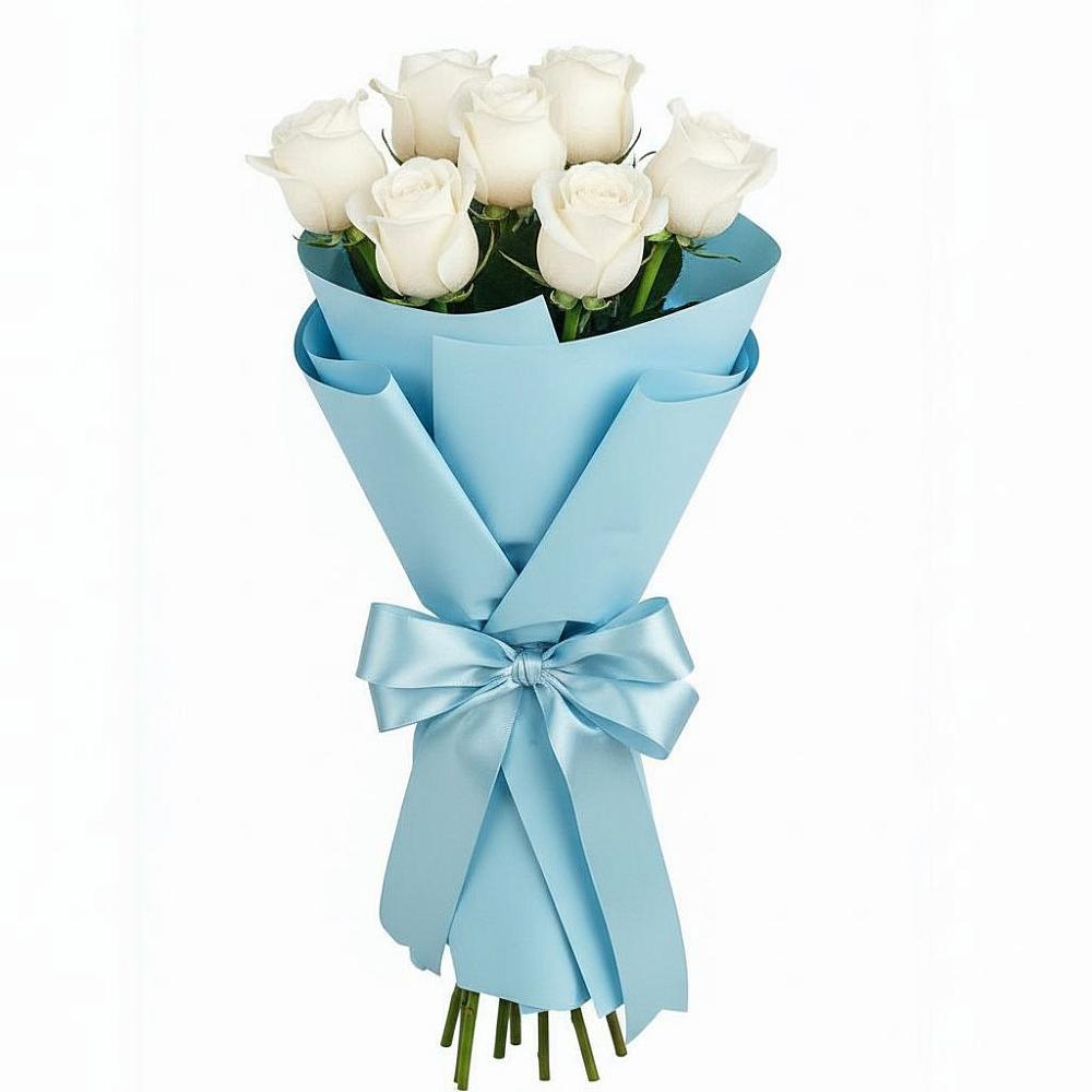 Букет 7 белых роз Проуд в Задоно-Кагальницкой