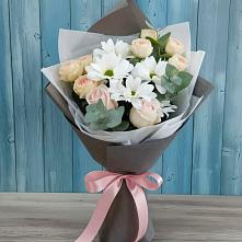 Букет цветов из:  Хризантемы и Розы #REPLACE_PRED# Задоно-Кагальницкой