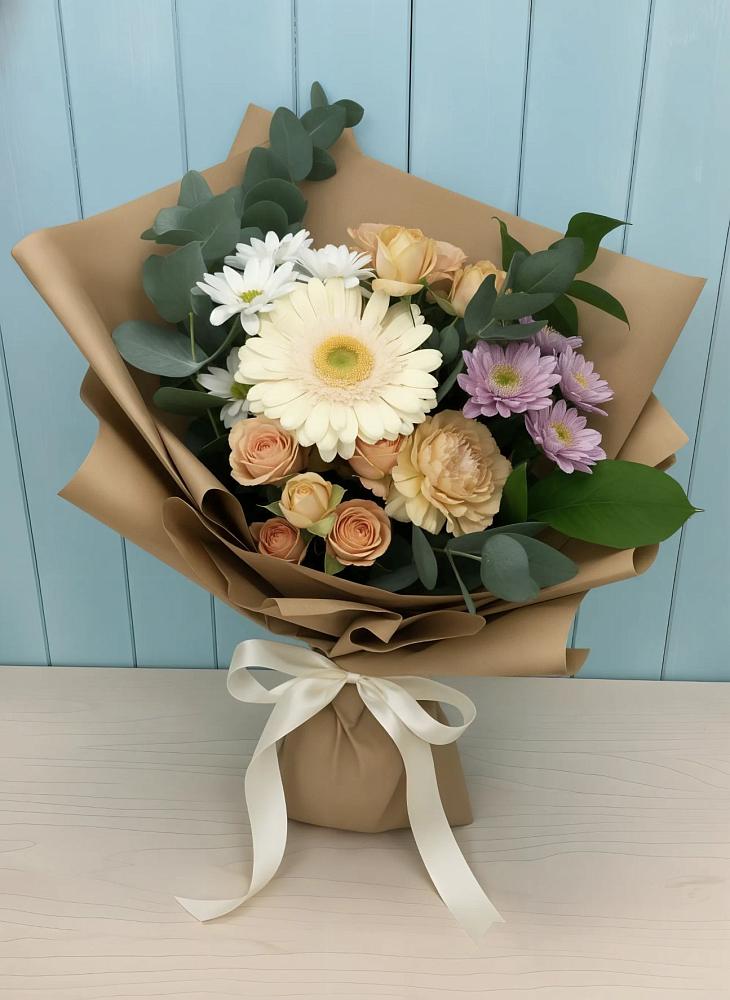 Букет цветов из: Герберы и Хризантемы в Задоно-Кагальницкой