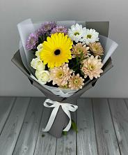 Букет цветов из:  Розы, Герберы и Хризантемы в Задоно-Кагальницкой