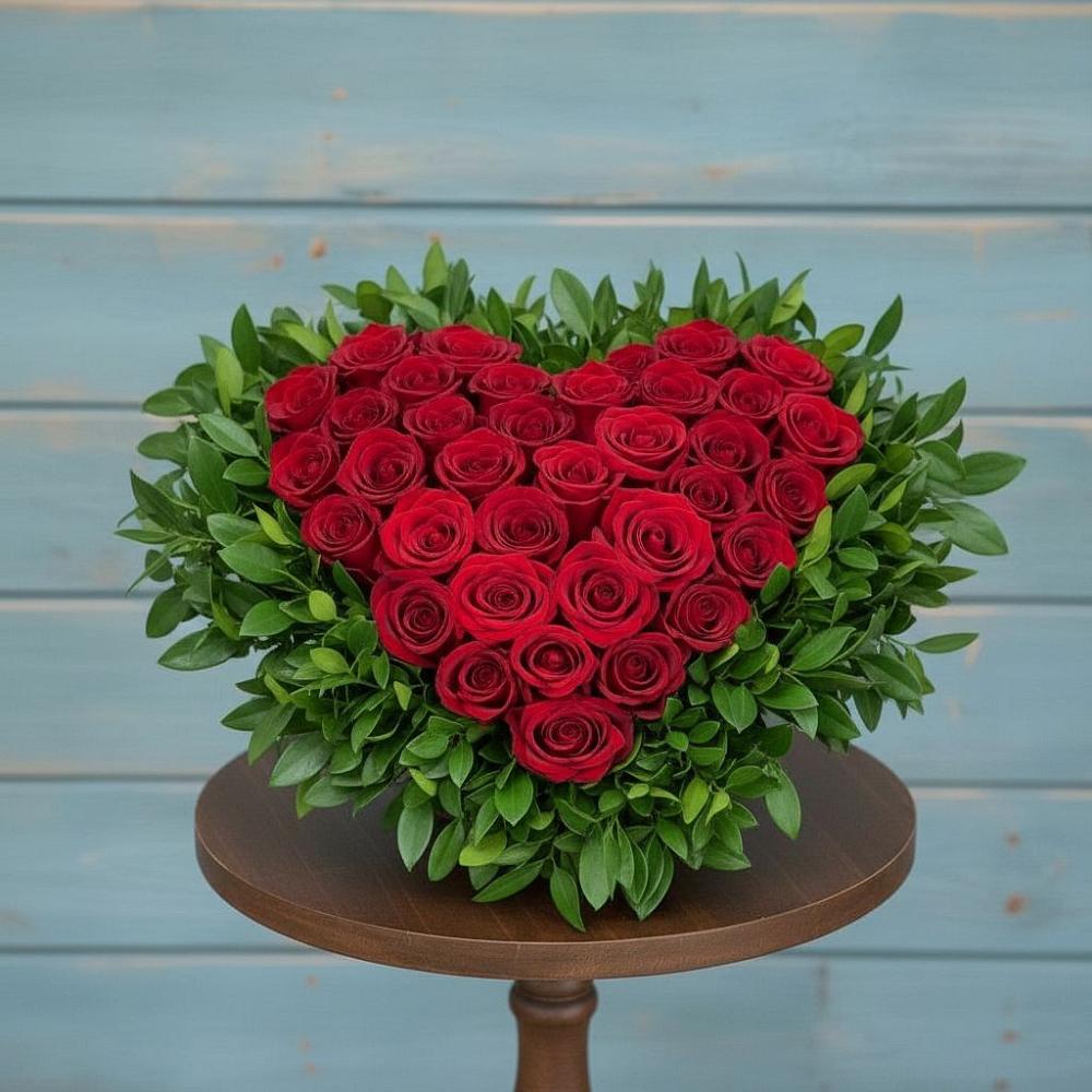 Цветочная композиция из Розы в виде сердца в Задоно-Кагальницкой