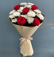 Букет цветов из:  Розы и Хризантемы в Задоно-Кагальницкой