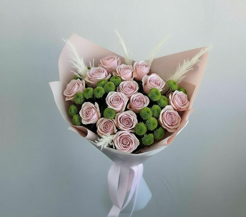 Букет цветов из: Розы и Хризантемы в Задоно-Кагальницкой