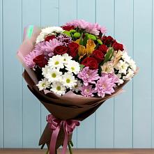 Букет цветов из:  Розы, Хризантемы и Альстромерии в Задоно-Кагальницкой