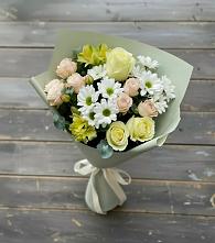 Букет цветов из:  Альстромерии, Розы и Хризантемы в Задоно-Кагальницкой
