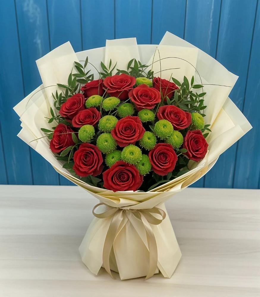 Букет цветов из: Розы и Хризантемы в Задоно-Кагальницкой