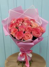 Букет 15 Розовых роз Равель в Задоно-Кагальницкой