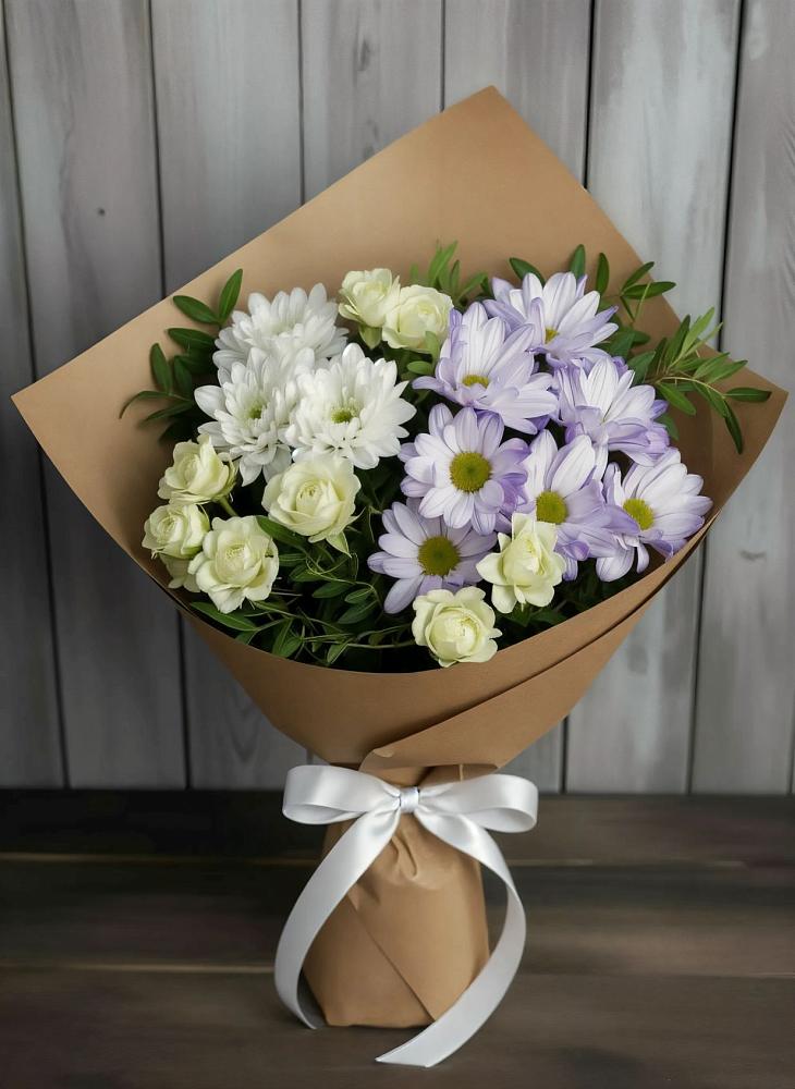 Букет цветов из: Хризантемы и Розы в Задоно-Кагальницкой